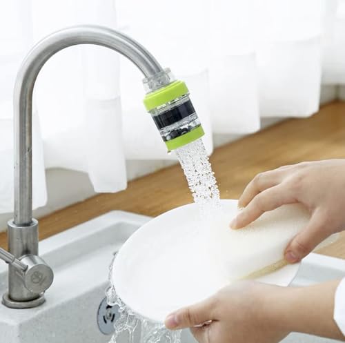 Image of EKRON Tap Faucet Water Purifier & Strainer | Medical Stone & Magnetization Water Softener Filter | Removes Dirt, Rust & Impurities Kitchen Sink Washbasin & Shower Tap Attachment (Random Color) CH-158
