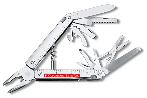 Victorinox Multitool Swisstool X Plus, Cricchetto Con Custodia In Nylon (38 Funzioni, Forbici, Portapunte, Prolunga Per Punte) Colore Grigio