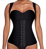 Ekouaer Fajas Reductoras Y Moldeadoras Waist Trainer Women Corset Vest Workout Body Shaper Belly Fat Burner,Black L