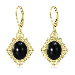 Black Onyx filigree earrings