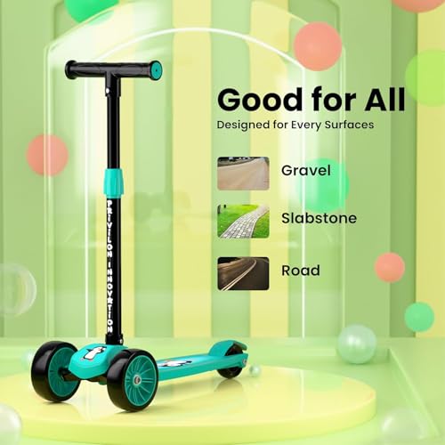 Image of MAGICLY Kids 3-Wheel Foldable Scooter - Adjustable Height, Wide Anti-Slip Deck, Smooth PU Wheels Game, Lightweight Kick Scooter for Boys & Girls of Ages 2-10 Years (Scooter Mixx)