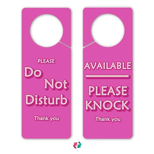 Do Not Disturb Door Hanger Sign,Pink Color-2 Pack Business Office Door Sign, 