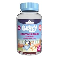 Bluey Kids Multivitamin Gummies - 14 Essential Vitamins & Minerals to Support Growing Bodies, Immunity & Tiredness - Strawberry, No Added Sugar, Vegan, Gluten Free - 30 Gummys for Children Ages 3-12