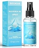 BOCACUE Pure Magnesium Oil Spray, Topical Magnesium Chloride for Muscle Relief & Leg Cramps, Mineral Magnesium Spray for Sleep & Relaxation, Extra Strength, Fast Absorbing (2 fl oz)