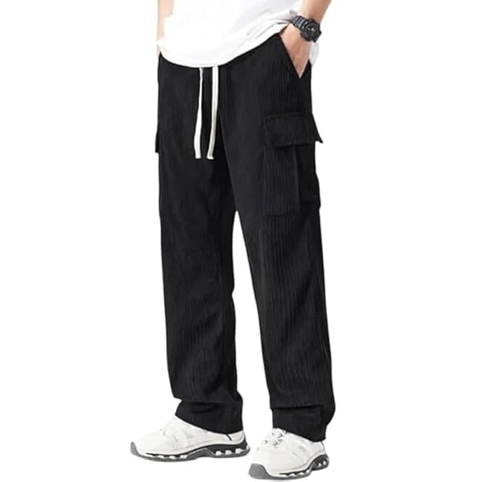 Men’s Corduroy Baggy Pants – Relaxed Wide-Leg Trousers with Cargo Pockets, Soft Heavyweight Cotton Blend for Casual Streetwear, Fall/Winter Comfort and Durability-picture-12