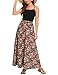 Bluetime Women Flowy Long Skirts Summer Beach Pleated Elastic High Waisted Casual Maxi Skirts (S, Floral25)