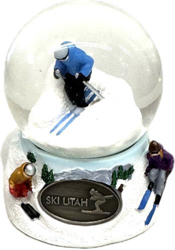 Ski Utah Snow Globe 65m mm - Skier on The Slope Snow Globe