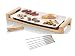Produktbild Teppanyaki Grill & 6 Teppan Gabeln, Tischgrill für Balkon, Elektrogrill mit Bambusgehäuse, große Grillplatte 25x50cm, 2500Watt
