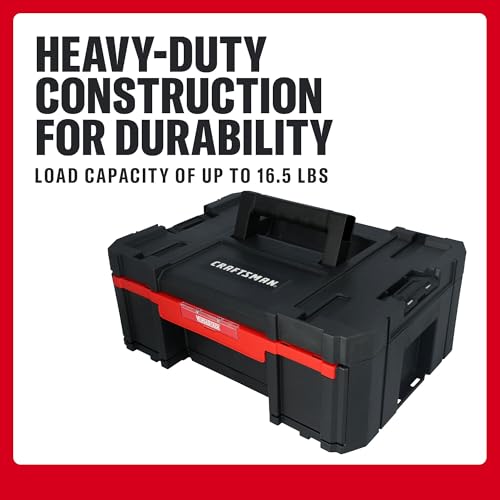 Image of CRAFTSMAN VERSASTACK Tool Box, 16.9 In. Single Deep Drawer Plastic Tool Box Organizer, Heavy Duty 16.5 Lb. Load Capacity (CMST17803)