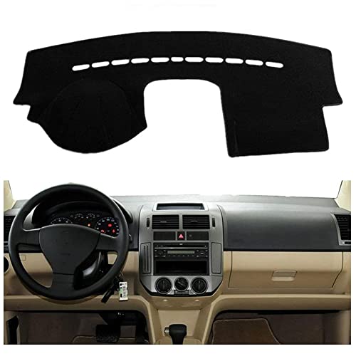 QWASZX Voiture Couverture de Tableau de Bord pour V-W Polo Cross GTI 2004-2010(LHD), Console Centrale Tapis de Couverture de Tableau de Bord Pare-Soleil Dash Mat Intérieure Accessoires Cover