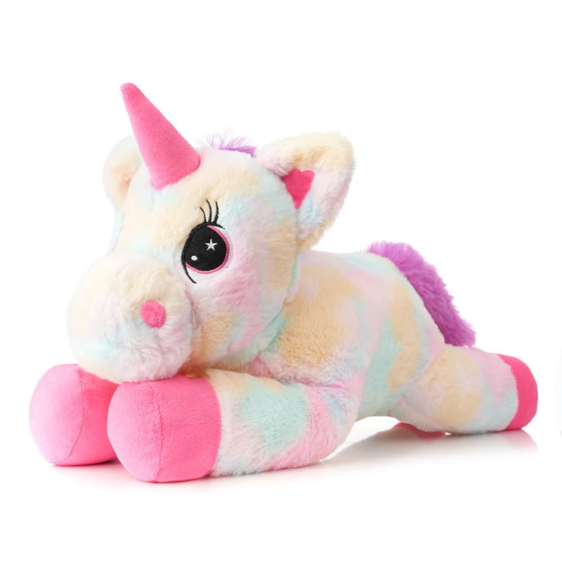 Krow Enchanting Rainbow Multicolor Unicorn Soft Toy - 25CM | Awesome Gift for Girls/Kids | Floppy and Glittery with Sparkling Golden Horn | Soft Stuffed Plush Animal (B0DJ7SV7N2) Amazon Price History, Amazon Price Tracker