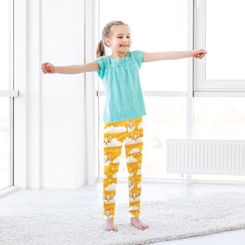 Yellow Dog Cloud Girls Leggings Soft Stretch Workout Yoga Dance Pants for Kids Casual Tights 6