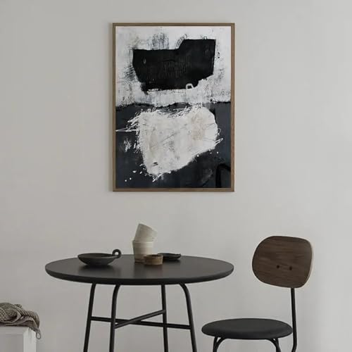 Affiche d'art abstrait noir et blanc toile moderne 40x60cm pour salon