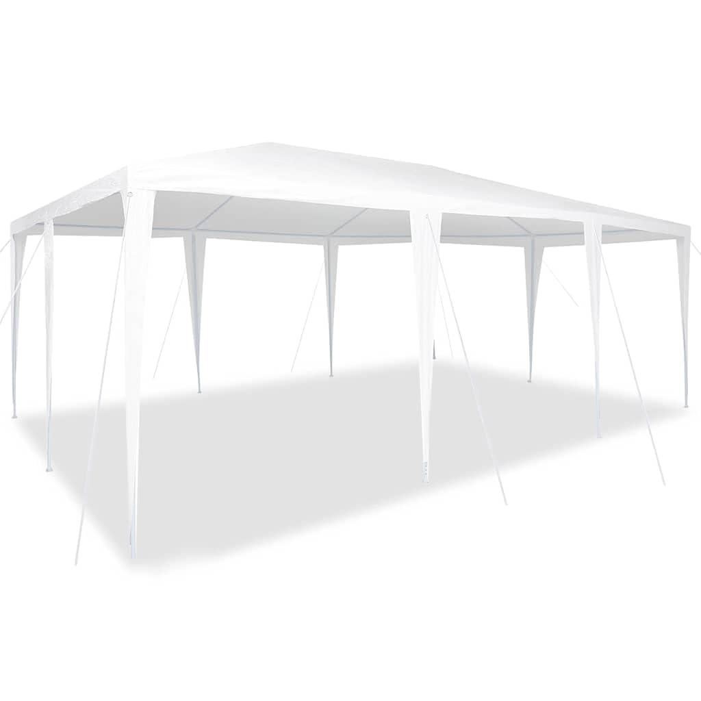 Gazebo per feste, bianco, 600 x 400 x 266 cm, robusto gazebo con telaio in acciaio e telone in polietilene, tenda da giardino pieghevole per feste, matrimoni ed eventi all'aperto