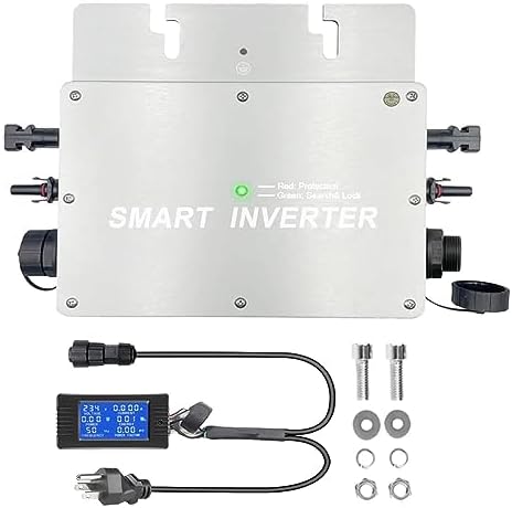 RAWARS Solar Micro Inverter IP65 Waterproof Grid Tie Inverter DC to AC 110V Microinverter, Fit for Max 700/1400W Solar Input, Output Pure Sine Wave 110V/220V Inverter,1400w