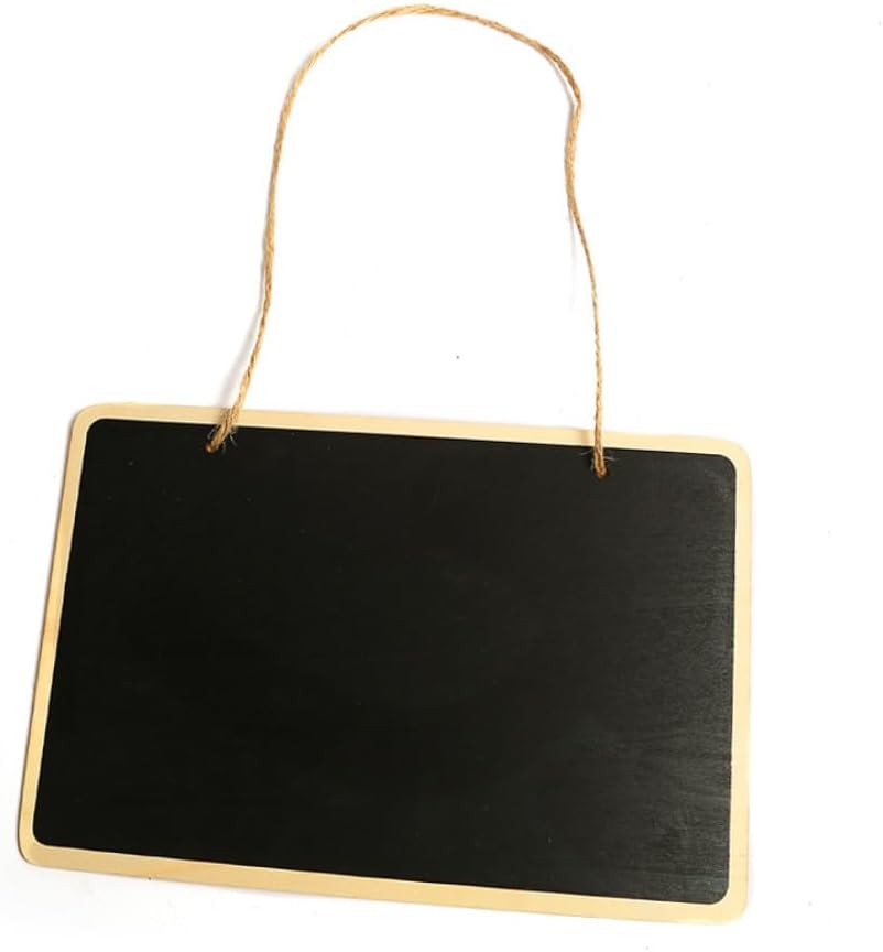 Rectangular Wall Hanging Chalkboard with Rope for Message Updates