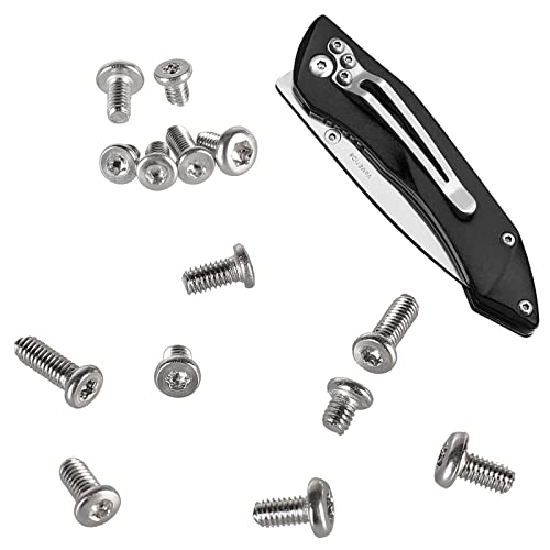 Hantof 100Pcs Pocket Blade Knife Handle Screws,Knife Pocket Clip Screw,Tactical Survival Knife Screw,Edc Folding Knives Hilt Fasteners,Shaft Pivot Pin Rivets,M2.5 Machine Screws,Stainless Steel,4 Type #TOP5