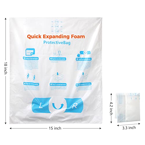 38,1 x 45,7 cm, 4 Stück, TONESPAC Instant-Packung, schnell ausdehnender Schaumstoff, X-100, Verpackungsbeutel für Verpackung und Versand