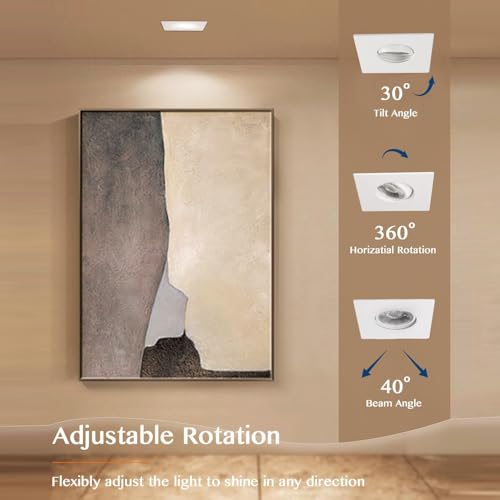 Image of 3-Watt Cool White Square LED COB Spot Light for False Ceiling | Recessed Ceiling Cabinet Downlight & Spotlight | Energy Efficient POP Roof Light - (Pack of 1)