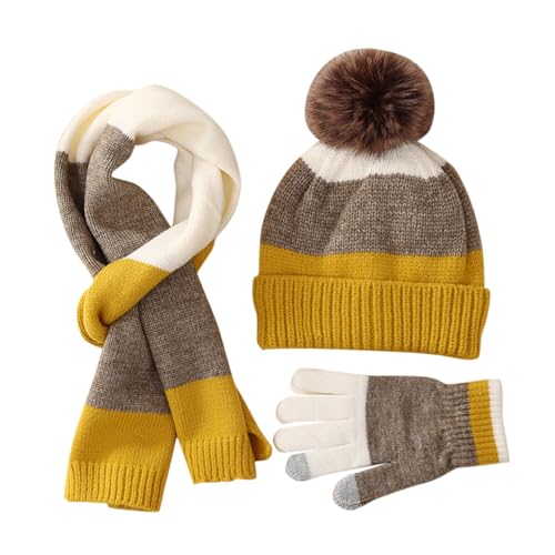 Ensemble hiver enfant chaud polaire avec bonnet écharpe snood et gants