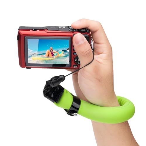 Image of JJC Camera Floating Wrist Strap for Olympus Fuji Waterproof Cameras, Green | for Olympus TG-7 TG-6 TG-5 Nikon W300 W100 Fuji XP140 XP130 XP90 XP80 Waterproof Cameras & Smartphones Inside Waterproof Case
