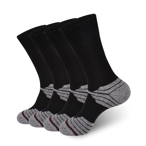 BlackOak Basketball Socks with Anti-Slip Sole, Cushioned Cotton Sports Socks for Men & Women, Breathable & Durable