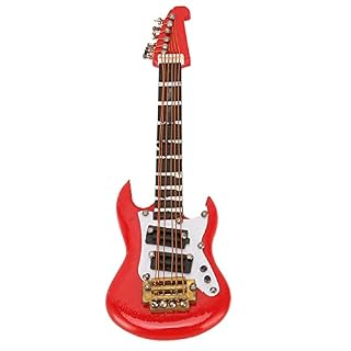 Broche De Guitare électrique Miniature En Bois, Mini Broche Musicale Rouge Réaliste Et Exquise, Décor Pour Amateur De Musique - Les Beatles, Paul McCartney, John Lennon, RIngo Starr, George Harrison