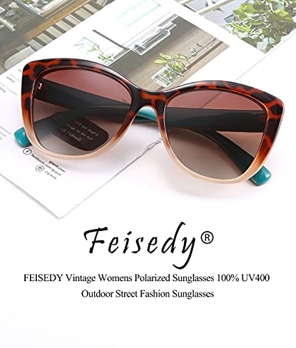 Feisedy Polarized Vintage Sunglasses American Womens Square Jackie O Cat Eye Sunglasses B2451 #TOP5