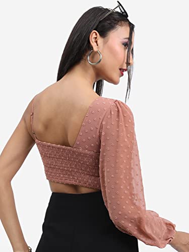 Image of Ketch Women Polyester Regular Fit One Side Shoulder Tops