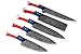 BLAYDZ Professional 5 Pcs Damascus Kitchen Knife Set with Texas Flag Handle, Custom Handmade Chef Knife set with Leather Pouch/Roll Bag