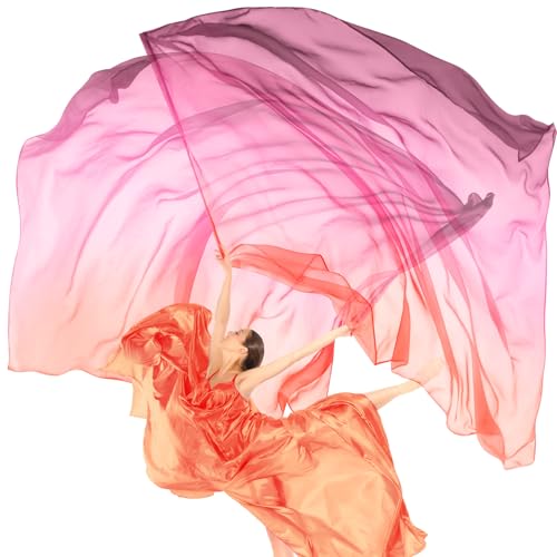 Image of Jecery 2 Pack Praise Dance Worship Flags, 35''x 55'', Orange Red Purple