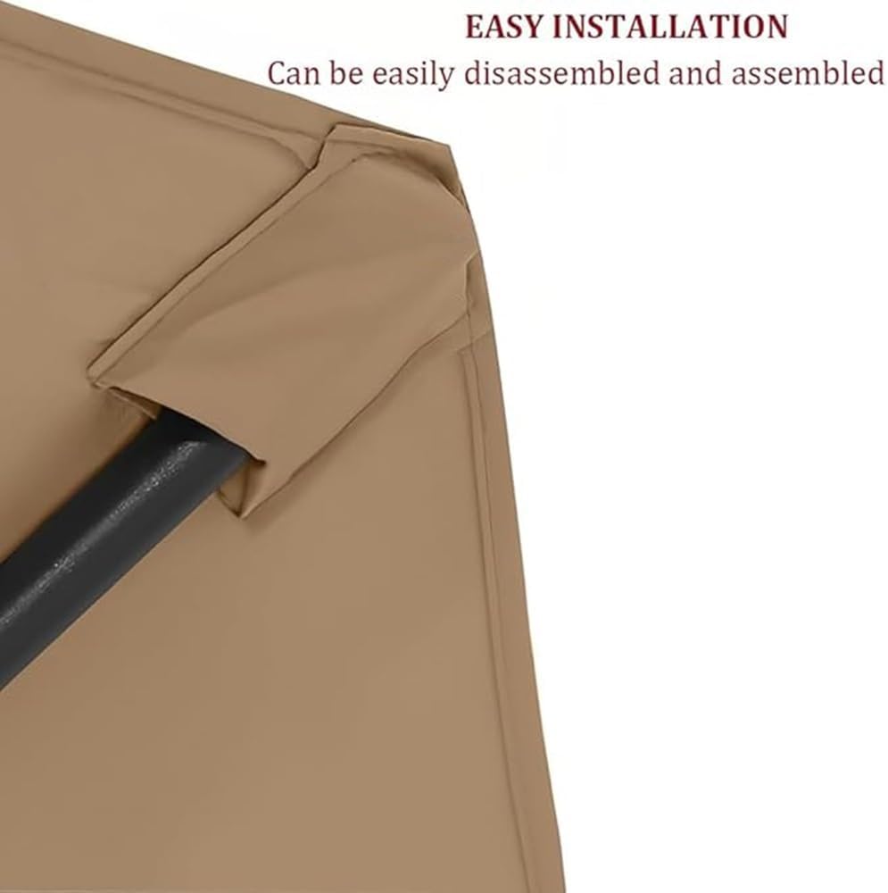 8.2FT-10FT Waterproof Umbrella Replacement Canopy Heavy-Duty 6/8 Ribs Fabric for Patio, Beach, Pool Cantilever Parasols Outdoor Cover(White,8 Ribs 300 cm)