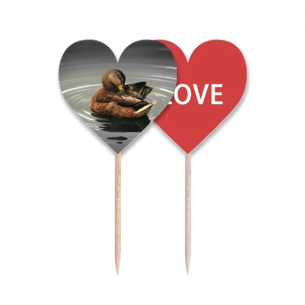 Cure-dents cygne motif cœur en bois sculpté de qualité supérieure pour buffet chic