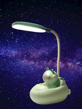 Lilone Astronaut Spaceship Night Light Lamp for Study Table (Green, USB Rechargeable)