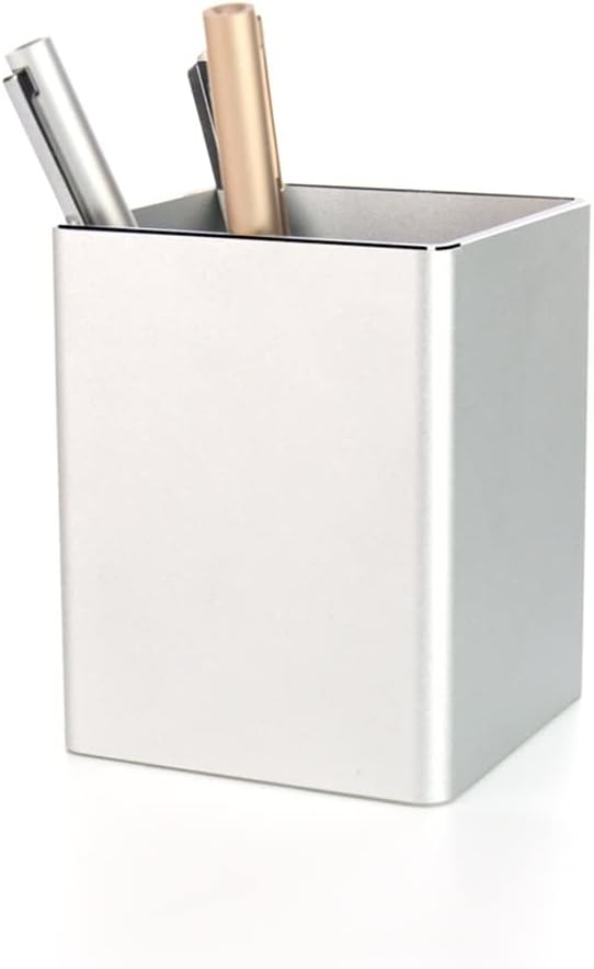 Metal Pencil Pen Holder Desk Aluminum Supplies Organizer and Cup Storage Stationaryry Sturdy(E)
