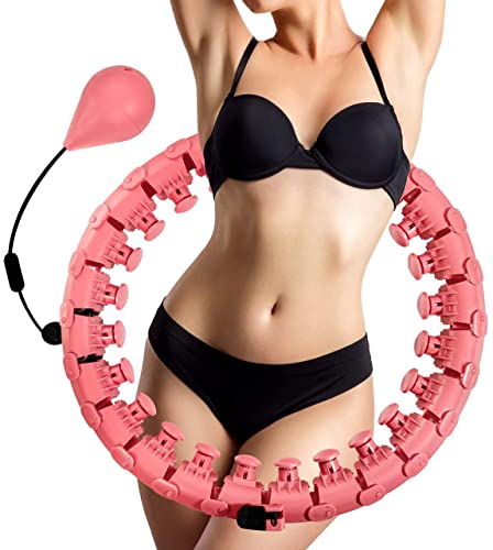 Ghazalla smart weighted hula hoop with massage ball is best workout equipment This weighted hula hoop 5lb reduce your weight in every month, 24 Detachable Knots Adjustable Auto-Spinning Ball for Adult