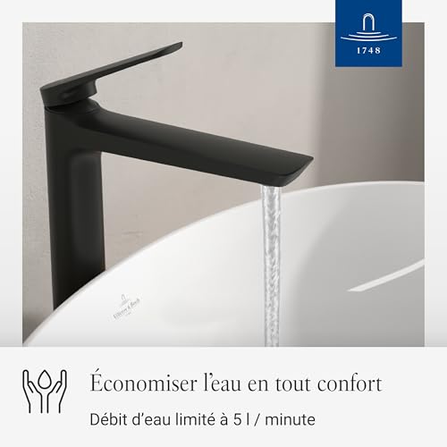 Robinet lavabo surélevé Villeroy & Boch Oasis noir mat bec 245 mm - 4