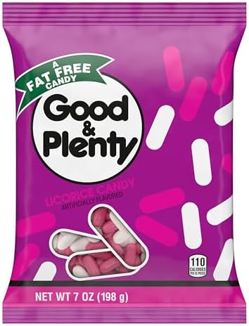Good and Plenty, Licorice Fat Free, Candy Bag, 7 Ounce - 2