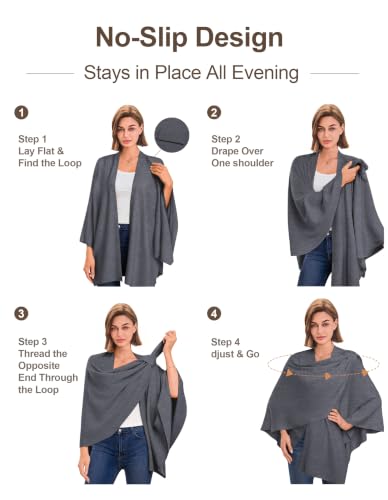 Image of PULI Womens Cross Front Poncho Shawl Wrap Elegant Wedding Formal Gift