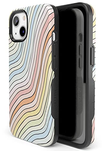 Casely Iphone 14 Plus Case | Ride The Wave | Pastel Rainbow Lined Case | Compatible With Magsafe #TOP2