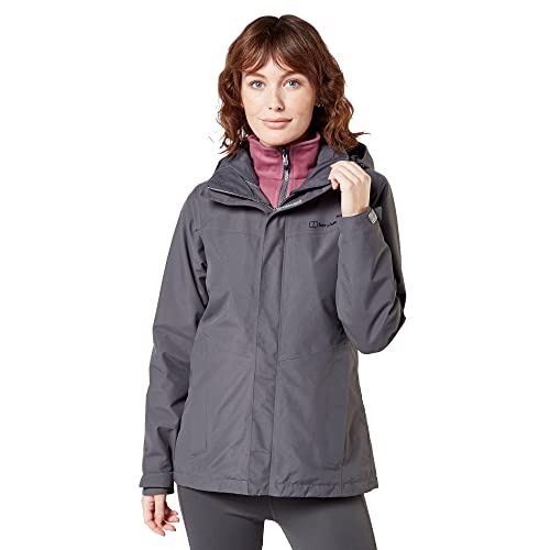 Berghaus Women's Maitland Gemini GORE-TEX® 3-in-1 Jacket with Removable Fleece Midlayer & Adjustable Hood, Waterproof (UK, Numeric, 12, Regular, Regular, Grey)