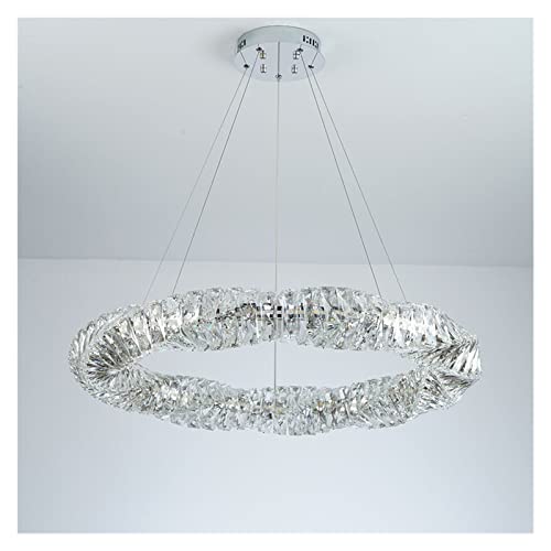 Lustre en cristal moderne LED rond pour illuminer les hauts plafonds