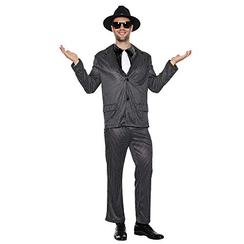 Eraspooky Men'S 1920S Gangster Costume Wide Pin Stripe Suit Include Jacket Pants Shirt Front With Attached Necktie thumb #4