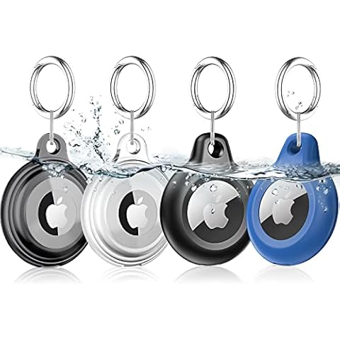 Lanteso 4 Pack AirTag Keychain for Apple Airtags Holder, [Full Body Shockproof][Waterproof ] [Dustproof][Anti-Scratch] Airtag Case for Wallet, Luggage, Cat, Dog, Pets(Multi-Color) Cover