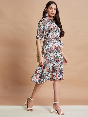 Image of Selvia Western Crepe Printed One Piece Fit & Flare