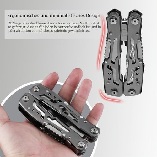 Multitool 14-in-1 mit Zange, Messer, Schraubendreher, Flaschenöffner und Nylonetui – Kompaktes und Robustes Multifunktionswerkzeug für Camping, Outdoor, Notfälle und Heimgebrauch (1)