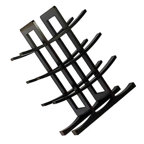 Soporte para botellas de vino negro plástico 42x30 cm miniatura 1