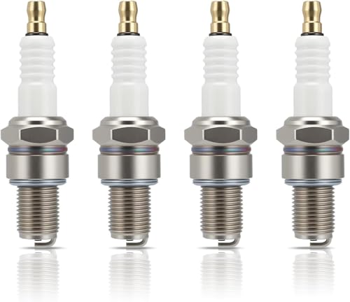 GDAOJGUHPOQ (Pack of 4) BR8ES Spark Plugs for NGK 5422 Kawasaki Seadoo Ya-ma-ha Polaris 2-Stroke 2-Cycle Dirt Bike PWC ATV UTV Snowmobiles WaveRunner JetSki - Copper Core, Nickel Electrode