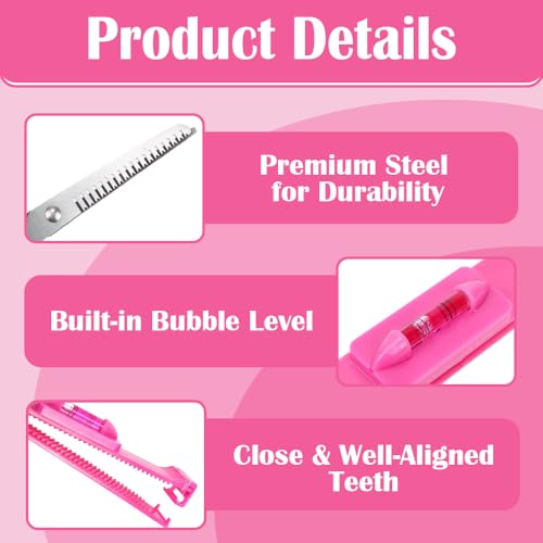 2Pcs Clip Cut Tool, Split End Trimmer Set, 1 Comb-Hairstyle Trimmer & 1 Haircutting Scissor, Styling Accurate Hair Cutting Kit for Home DIY Kids Women, for Layers, Bangs, and Split Ends (Pink) - Image 4