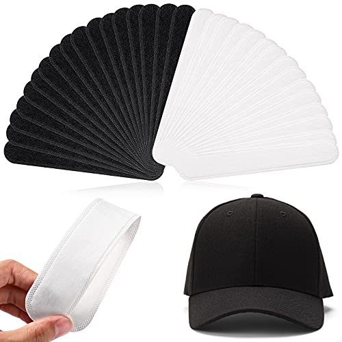 Image of Gejoy Hat Sweat Liner 30 Pcs Hat Sweat Protector Disposable Cap Sweatband for Women Men Golf Baseball(White, Black)